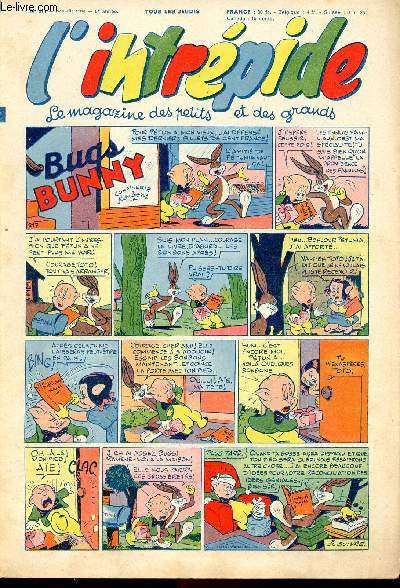L'intrpide - nouvelle srie - n 217 - 24 dcembre 1953 - Bugs Bunny par Schlessinger et Studio - Hardi John ! par Nicolo et Jeva - Arthur et Zo par Buschmiller - Le petit Shrif par Zuffi - Guy l'intrpide par L. Bornert et R. Burty - Les fils du vent