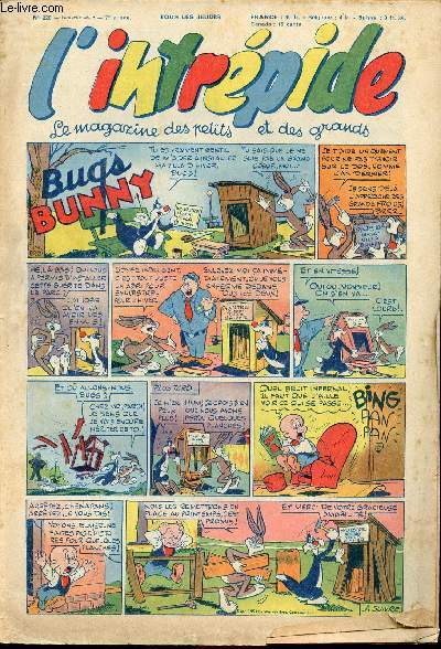 L'intrpide - nouvelle srie - n 220 - 14 janvier 1954 - Bugs Bunny par Schlessinger et Studio - Hardi John ! par Nicolo et Jeva - Arthur et Zo par Buschmiller - Le petit Shrif par Zuffi - Guy l'intrpide par L. Bornert et R. Burty - Les fils du vent