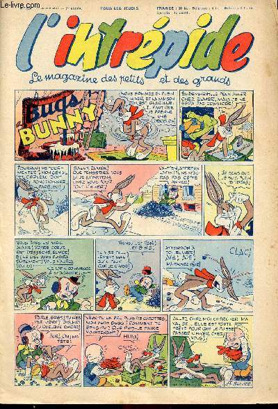 L'intrépide - nouvelle série - n° 224 - 11 février 1954 - Bugs Bunny par Schlessinger et Studio - Hardi John ! par Nicolo et Jeva - Arthur et Zoé par Buschmiller - Le petit Shérif par Zuffi - Guy l'intrépide par L. Bornert et R. Burty - Les fils du vent