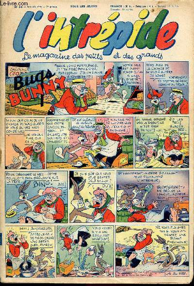 L'intrpide - nouvelle srie - n 240 - 3 juin 1954 -Bugs Bunny par Schlessinger et Studio - Hardi John ! par Nicolo et Jeva - Arthur et Zo par Buschmiller - Le petit Shrif par Zuffi - Guy l'intrpide par L. Bornert et R. Burty - Les fils du vent par B