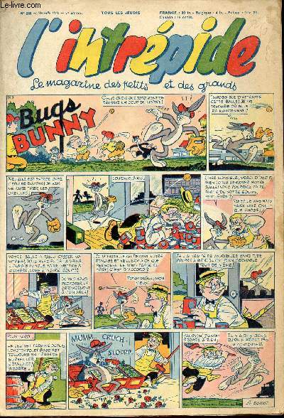 L'intrpide - nouvelle srie - n 245 - 8 juillet 1954 - Bugs Bunny par Schlessinger et Studio - Hardi John ! par Nicolo et Jeva - Arthur et Zo par Buschmiller - Le petit Shrif par Zuffi - Guy l'intrpide par L. Bornert et R. Burty - Les fils du vent p