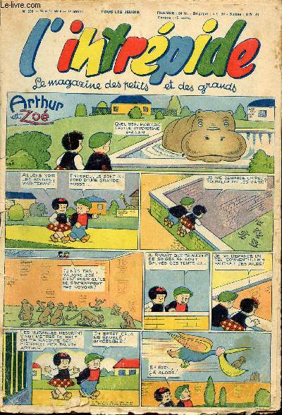 L'intrpide - nouvelle srie - n 256 - 23 septembre 1954 - Bugs Bunny par Schlessinger et Studio - Hardi John ! par Nicolo et Jeva - Arthur et Zo par Buschmiller - Le petit Shrif par Zuffi - Guy l'intrpide par L. Bornert et R. Burty - Les fils du ven