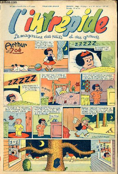 L'intrpide - nouvelle srie - n 283 - 31 mars 1955 - Bugs Bunny par Schlessinger et Studio - Hardi John ! par Nicolo et Jeva - Arthur et Zo par Buschmiller - Le petit Shrif par Zuffi - Guy l'intrpide par L. Bornert et R. Burty - Les fils du vent par