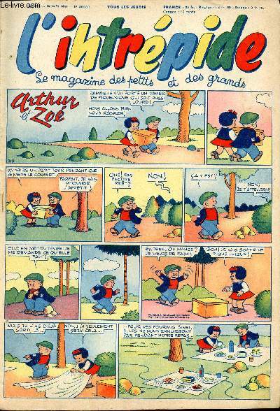 L'intrpide - nouvelle srie - n 319 - 8 dcembre 1955 -Bugs Bunny par Schlessinger et Studio - Hardi John ! par Nicolo et Jeva - Arthur et Zo par Buschmiller - Le petit Shrif par Zuffi - Roland, hros des mers par Cossio / Corbella - Fanfan la tulipe