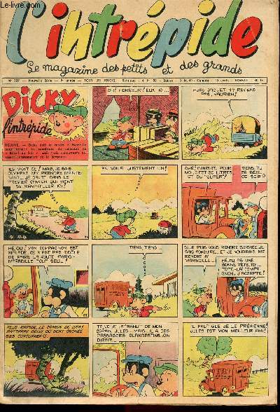 L'intrpide - nouvelle srie - n 337 - 12 avril 1956 - Dicky L'intrpide - Arthur et Zo par Bushmiller - Buffalo-Bill par Giffey - Kid le librateur par Buffolente et Toldo - Le petit shrif par Zuffi - Roland, hros des mers par Cossio / Corbella - Les