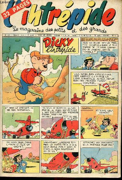 L'intrpide - nouvelle srie - n 343 - 24 mai 1956 - Dicky L'intrpide - Arthur et Zo par Bushmiller - Buffalo-Bill par Giffey - Kid le librateur par Buffolente et Toldo - Le petit shrif par Zuffi - Roland, hros des mers par Cossio / Corbella - Les a