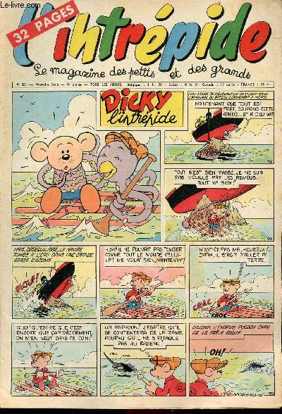 L'intrpide - nouvelle srie - n 350 - 12 juillet 1956 - Dicky L'intrpide - Arthur et Zo par Bushmiller - Buffalo-Bill par Giffey - Kid le librateur par Buffolente et Toldo - Le petit shrif par Zuffi - Roland, hros des mers par Cossio / Corbella - L