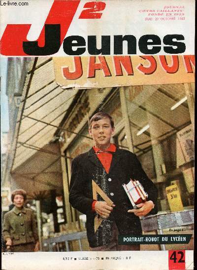 J2 Jeunes - n 42 - 21 octobre 1965 - De Ziolkowsky II  Spoutnik I par Albert Ducrocq - Sur le salon 1966 - Une Panhard-Levassor qu'il conduisait en plein essor par Hempay et Rigot - Le pape et les gitans - Monceau-les-mines - Ricardo - Le srum de vrit