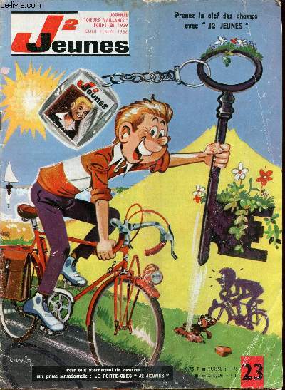 J2 Jeunes - n 23 - 9 juin 1966 - Aux prises avec le vampire des mers par Fronval - Le pilote hroque de l'avion fou par Hempay et Rigot - Goven - Rachel - Don Quichotte n'entrera pas dans la lgende de la tl - Les perroquets - ...