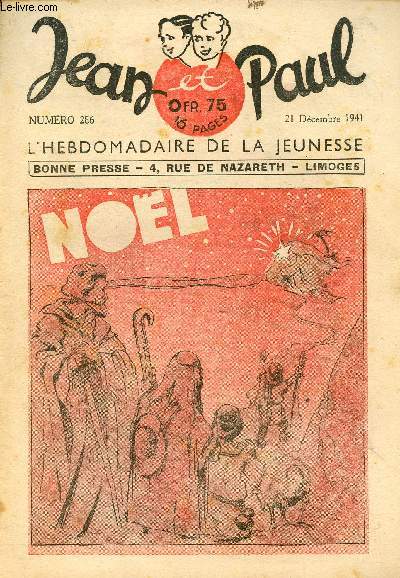 Jean et Paul, l'hebdomadaire de la jeunesse (Bayard) - n 286 - 21 dcembre 1941 - Noel - Les vases du prince - Le pre Basile et son chien - ...