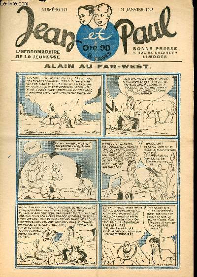 Jean et Paul, l'hebdomadaire de la jeunesse (Bayard) - n 343 - 24 janvier 1943 - la chasse aux icebergs - Henri de la Rochejacquelein - Si la pluie n'tait ni vapore ni absorbe - ...