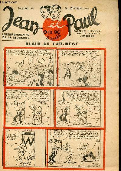 Jean et Paul, l'hebdomadaire de la jeunesse (Bayard) - n 387 - 28 novembre 1943 - Des toiles partout - Le pont d'Avignon - ...