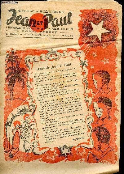 Jean et Paul, l'hebdomadaire de la jeunesse (Bayard) - n 390 - 19 dcembre 1943 - La belle histoire des Santons - Hans le bucheron, un conte de noel - ...