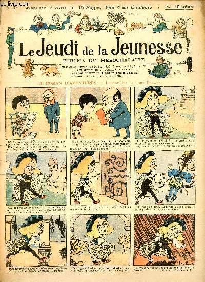 Le jeudi de la jeunesse - n 57 - 25 mai 1905 - Le roman d'aventures par Drawer - Le petit rat par Lajarrige - Le chteau du bonheur par Ferran - Une reprsentation thtrale par Nzire - Un travailleur par Godey - Les doigts de Tata par Drawer - Raton