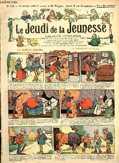 Le jeudi de la jeunesse - n 248 - 21 janvier 1909 - Un diable angora par nadal - Un grand comdien par Blondeau - La plus charmante et le plus laid par Lajarrige - La patinage par nzire - Singulier djeuner par Steimer - Monsieur du Renard et Mademoise