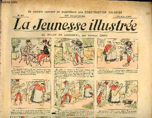 La Jeunesse Illustre - n 26 - 23 aot 1903 - Le billet de logement par Omry - Un nouveau Looping the Loop sur route par Ri - Le voyage en Chine par Monnier - Un petit garon entt par Joliclerc - La chenille qui veut voir du pays par Rabier - ...