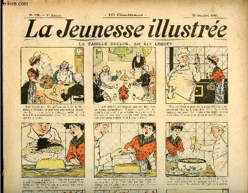 La Jeunesse Illustre - n 192 - 28 octobre 1906 - La famille Duclos par Leguey - Le rve de Pharaon par Monnier - Guignol : La fte de Guignol par Lon Delmotte - Le choix du calife par Valverane - Les deux Durand par Bertin - Comment on se dbarrassa de