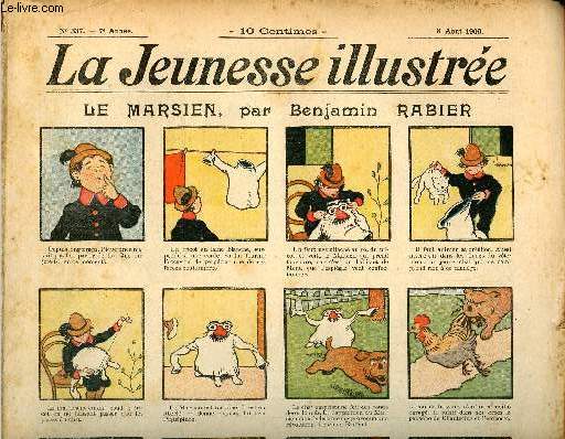 La Jeunesse Illustre - n 337 - 8 aot 1909 - Le marisien par Rabier - le cerf-volant sauveteur par leguey - Les balles magiques par Espagnat - les sauterelles par Valvrane - La douche par Monnier - ...