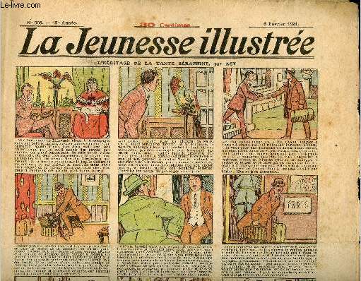 La Jeunesse Illustre - n 905 - 6 fvrier 1921 - L'hritage de la tante Sraphine par Asy - Le mort en promenade par Carbodio - La lgende du serpent de mer par Ymer - La fille du milliardaire par Hallez - Le voleur de chevaux -...