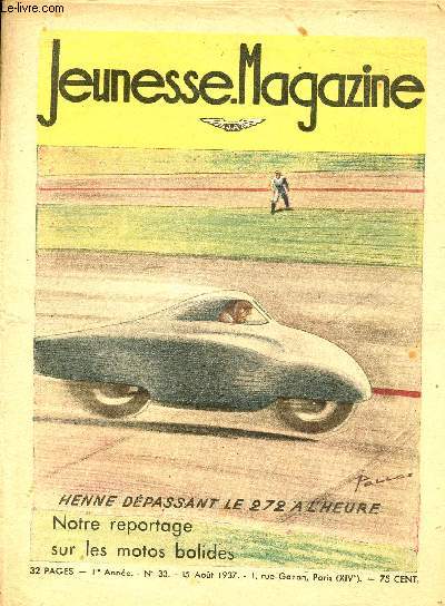 Jeunesse Magazine - n 33 - 15 aot 1937 - Cet officier intrpide, c'est une jeune fille par Jean Sancier