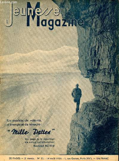Jeunesse Magazine - n 33 - 14 aot 1938 - Un modle de volont d'nergie et de Tenacit 