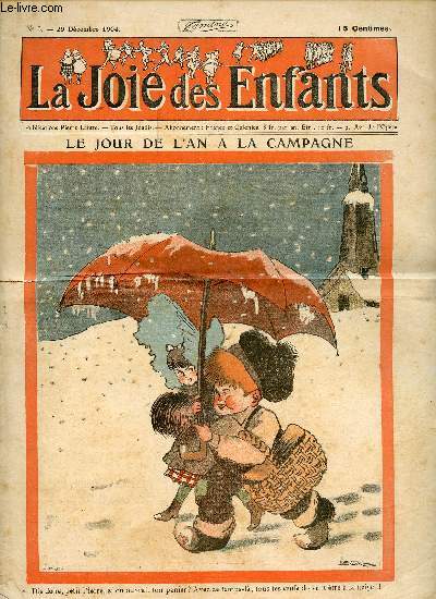 La joie des enfants - n 5 - 29 dcembre 1904 - Le jour de l'an  la campagne - Les cinq petits ngres et les cinq petits ptissiers par Henri Gousse - Guerre marine et sous-marine par Robida - L'imagination de Toto par Louis Forton - On ne peut pas tout