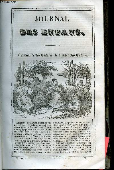 Le Journal des Enfans - extrait du tome 2 - 2eme anne - L'annuaire des Enfans, le muse des Enfans par Jules Janin - Le Groenland perdu (suite de Hans Piterkin) par Ernest Fouinet - Les bateaux  vapuer par Edmond de Fontanes - Suite de la tour des pendu