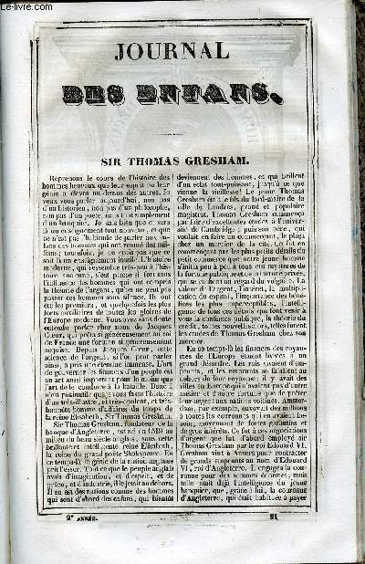 Le Journal des Enfans - extrait du tome 2 - 2eme anne - Sir Thomas Gresham par Jules Janin