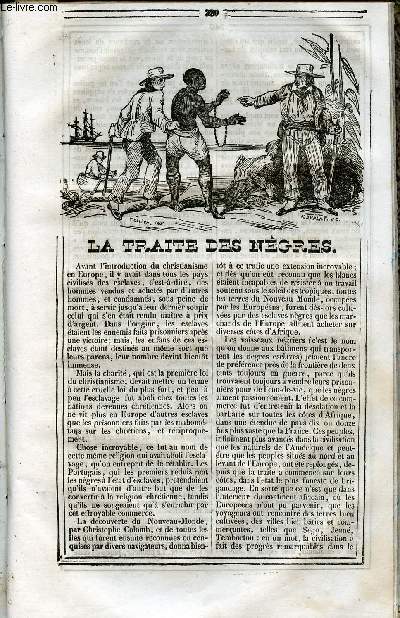Le Journal des Enfans - extrait du tome 2 - 2eme anne - La traite des ngres par Miss Maria Fitz-Clarentz - Rcrations de l'cole militaire : Bataille de Marengo par Ad. Brant - Les chiens clbres (suite) par James Rousseau - Histoire naturelle : la gi