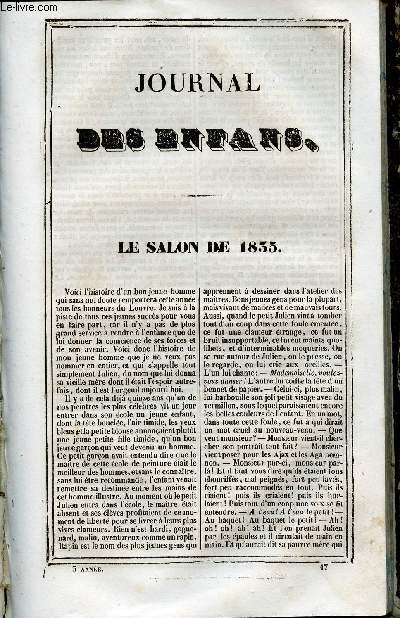Le Journal des Enfans - extrait du tome 3 - 3eme anne - Le salon de 1835 par Jules Janin - La conspiration des Prunes reine-Claude par Eugnie Foa