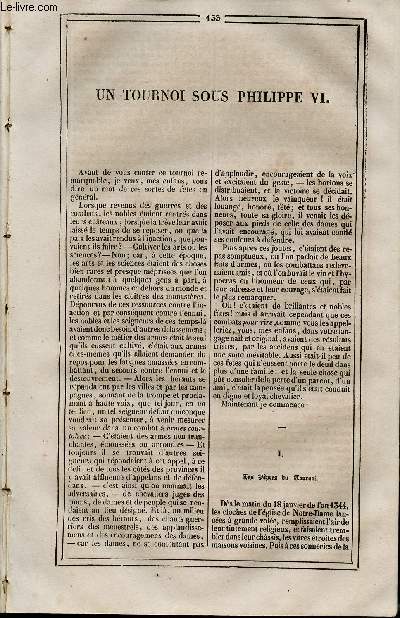 Le Journal des Enfans - extrait du tome 4 - 4eme anne - Un tournoi sous Philippe VI par Eugne Nyon - L'lve du Gymnase Amoros par Eugnie Foa - Rcrations de l'cole militaire : Bataille de Novi 1799 par Antonin de Villars - Aventures amphibies de Rob