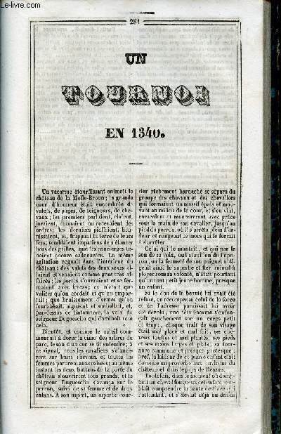 Le Journal des Enfans - extrait du tome 5 - 5eme anne - Un tournoi en 1340 par Edmond de Fontanes - Mademoiselle Cazotte par Clary Foxa - La partie de Siam par Chabot de Bouin