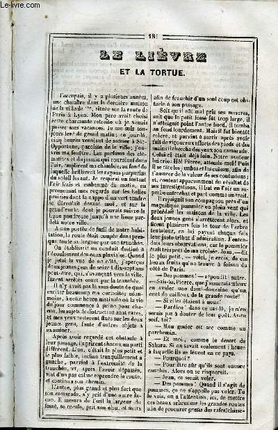 Le Journal des Enfans - extrait du tome 6 - 6eme anne - Le livre et la tortue par Margeanville / gravures de Lacoste, Guillaumot