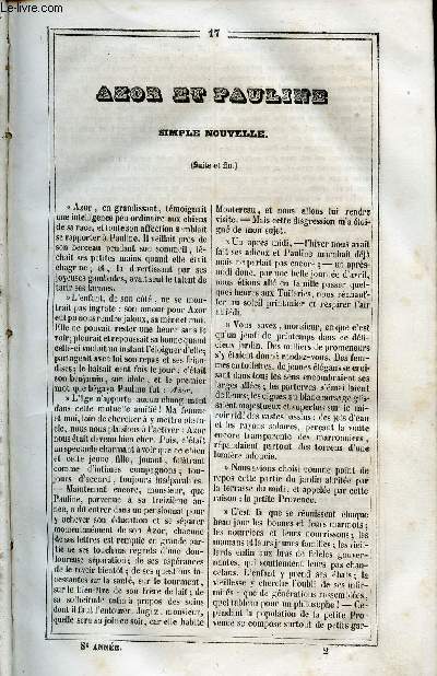 Le Journal des Enfans - extrait du tome 8 - 8eme anne - Azor et pauline (suite et fin) par L. Auquier - Louis Spohr par Etienne Gallois - Abel et Jrme, par L. Roux - Le spetits neveux de Gulliver ou voyages surnatureles de Monsieur le marquis de La Cha