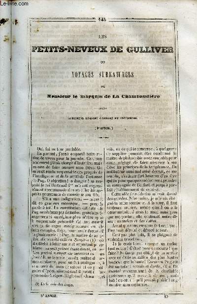 Le Journal des Enfans - extrait du tome 8 - 8eme anne - Les petits neveux de Gulliver ou Voyages surnaturels de Monsieur le Marquis de la hambaudire dans plusieurs rgions connues et inconnues (suite) par Emile Bouchery - Le tambour d'Arcole par Lautour