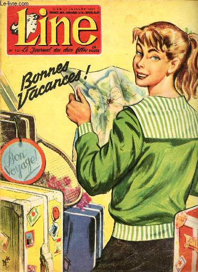 Line - n 121 - semaine du 4 au 11 juillet 1957 - Helen Keller par Raymond Reding - Aventures sous la mer - ...
