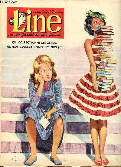 Line - n 170 - semaine du 12 au 19 juin 1958 - Jeanne Garnerin par Raymond Reding - En bavardant mtier avec Sylvaine Pecheral d'Europe 1 - Animaux familiers originaux - Caquet bon bec - ...