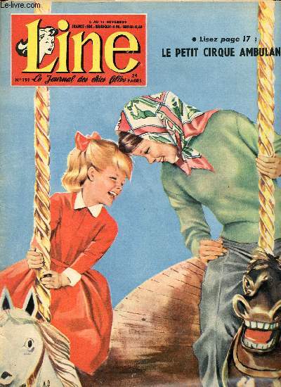 Line - n 191 - semaine du 6 au 13 novembre 1958 - Betsy Balcombe - Haworth - Le petit cirque ambulant - Ainsi vivait Acha, la petite persane - ...