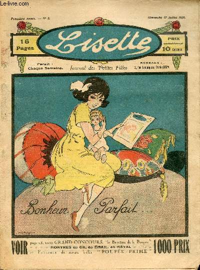 Lisette - n 1 - 17 juillet 1921 - L'tang aux fes par J. de Chateaulin - Dgourdie ! par Claude Avril - La sauvage par Daisy - ...