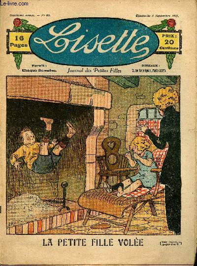 Lisette - n 60 - 3 septembre 1922 - Le chteau de ma tante par Belcayre - La petite fille vole - Minouchard le vilain petit chat par Azais -...
