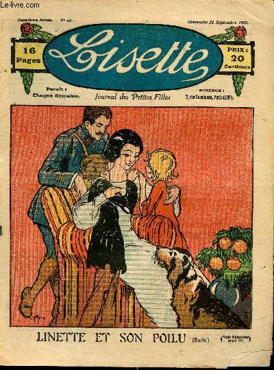 Lisette - n 63 - 24 septembre 1922 - La belle cousine - Les bonnes ides d'Antoinette par Avril - Vente de charit par Yrondy - Odette et sa petite amie par Franay - Julienne Duguesclin, soeur du conntable par Audenge - ...