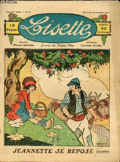Lisette - n 72 - 26 novembre 1922 - Tante Hortense - Histoire de Niels et d'Edda par Moison - Jeannette se repose par Larou - ...