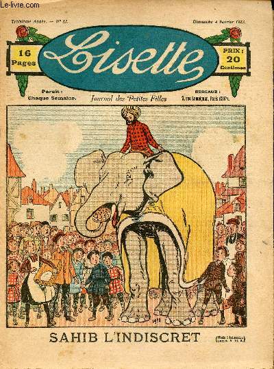 Lisette - n 82 - 4 fvrier 1923 - Le coucou par Lajarrige - La petite chevrire par Chateaulin - sahib l'indiscret par Nzire - Bredouille par Avril - ...