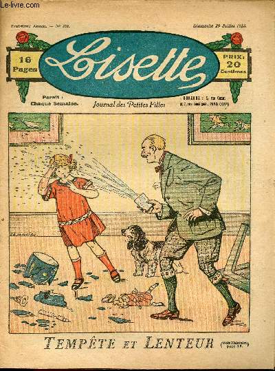 Lisette - n 107 - 29 juillet 1923 - La mauvais gte par Aurian - Les papillons d'or par Audenge - Mamz'elle moi par Crisenoy - Tempte et lenteur par Lajarrige - ...