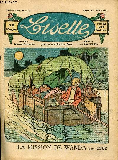 Lisette - n 118 - 14 octobre 1923 - L'ambition de Jeannot par Aurian - La poupe de Mabotte par Farat - Conte bleu par Daisy - Cigale et fourmi par Chateaulin - ...
