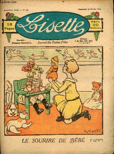 Lisette - n 137 - 24 fvrier 1924 - Maman est malade par Dmitrow - Le petit grelet par Farat - Il pleuvait par Chateaulin - Le sourire de bb - ...