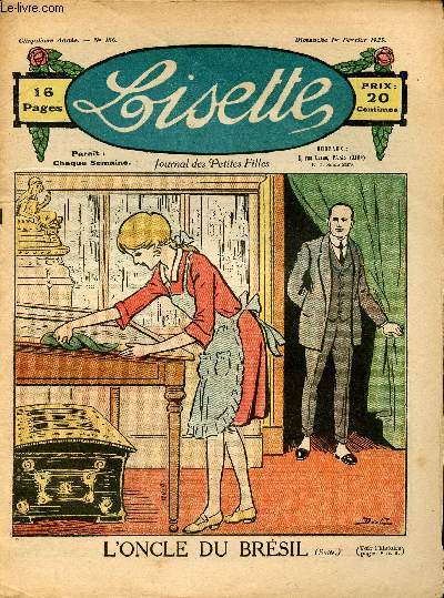 Lisette - n 186 - 1er fvrier 1925 - La poupe mystrieuse par Aurian - Un puits de science par Avril - Le th au poisson par Audenge - La cigale et la fourmi par Motet - ...