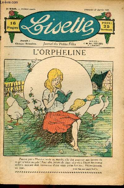 Lisette - n 236 - 17 janvier 1926 - Savoir lire par May - Une nuit chez la sorcire par Saillans - L'orpheline par May - La boule de neige par Targis - ...