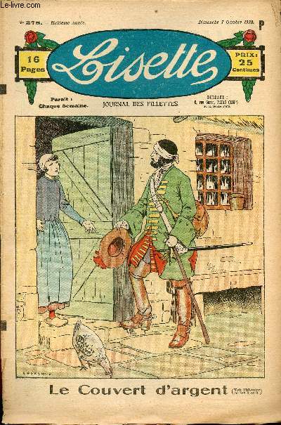 Lisette - n 378 - 7 octobre 1928 - Quatre petites filles et une poupe par Dot - Mademoiselle Modeste par Henry - Le couvert d'argent par Levesque - Babillage par Pimprenelle - Les trois pois - ...