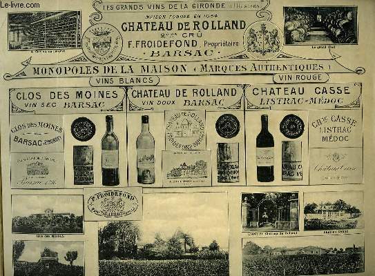 Les grands vins de la Gironde, illustrs. Chteau de Rolland.